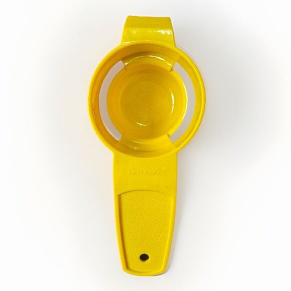Vintage Tupperware Yolkster Egg Yolk Separator 779 Yellow Strainer 80s - Picture 1 of 5